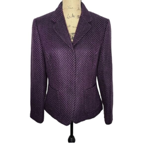 Vintage 90s Purple and Black Blazer Classic Career - Picture 1 of 15
